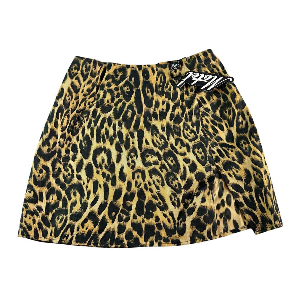Motel Leopard Print Skater Mini Skirt XS NWT Y2K Festival Party